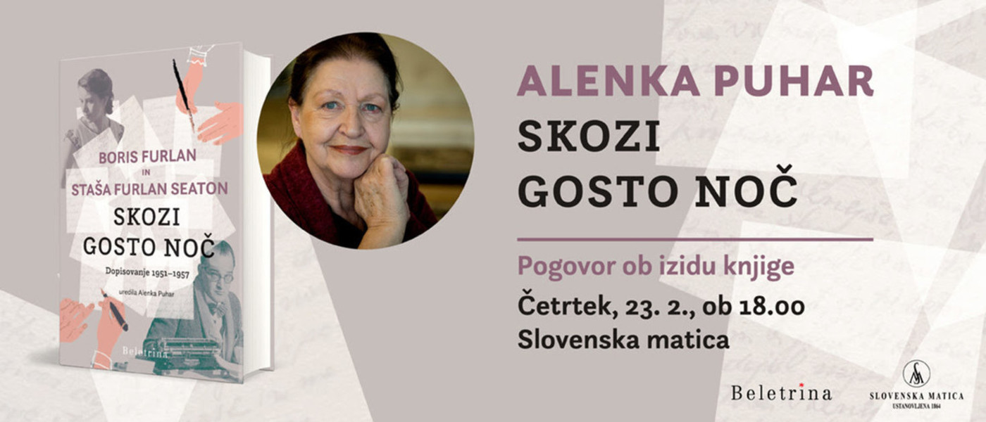 Alenka Puhar, pogovor ob izidu knjige Skozi gosto noč